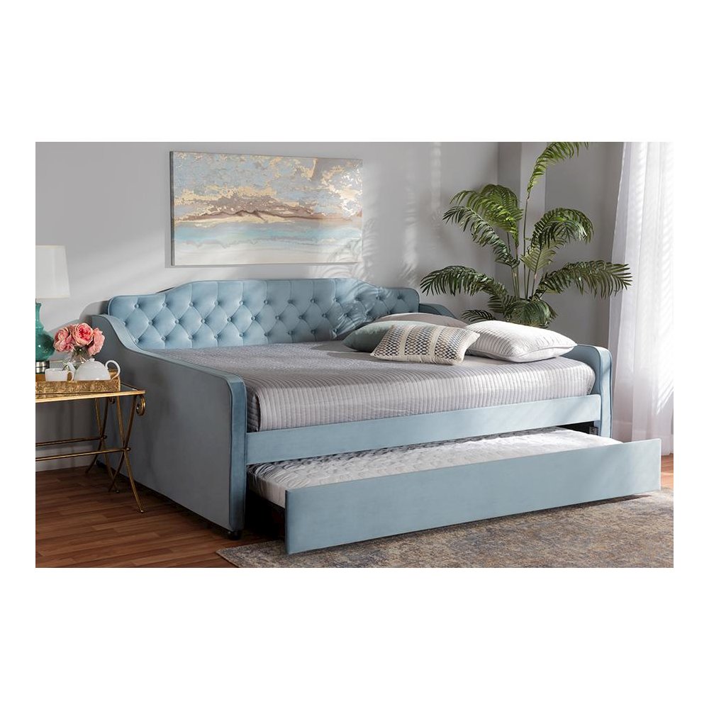 Button Tufted Full Size Daybed with Trundle. Picture 9