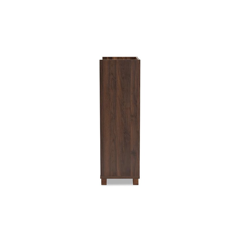 Carrie Transitional Farmhouse Walnut Brown Finished Wood Wine Storage Cabinet. Picture 4