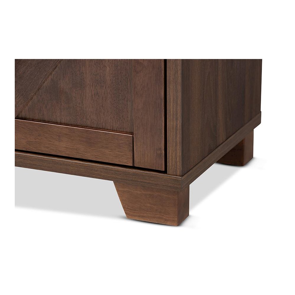 Carrie Transitional Farmhouse Walnut Brown Finished Wood Wine Storage Cabinet. Picture 8