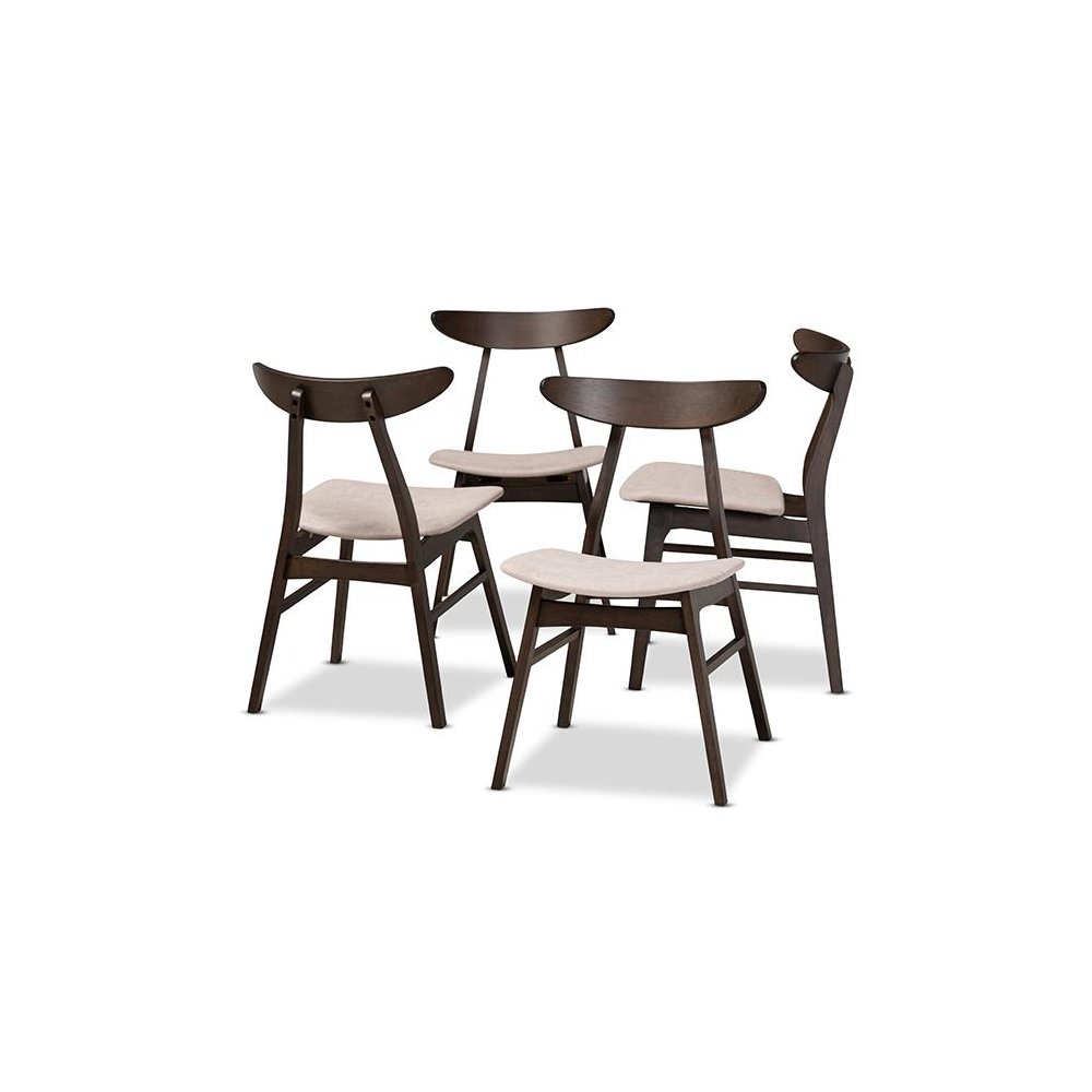 Dark Oak Brown Finished 4-Piece Wood Dining Chair Set Set. Picture 1