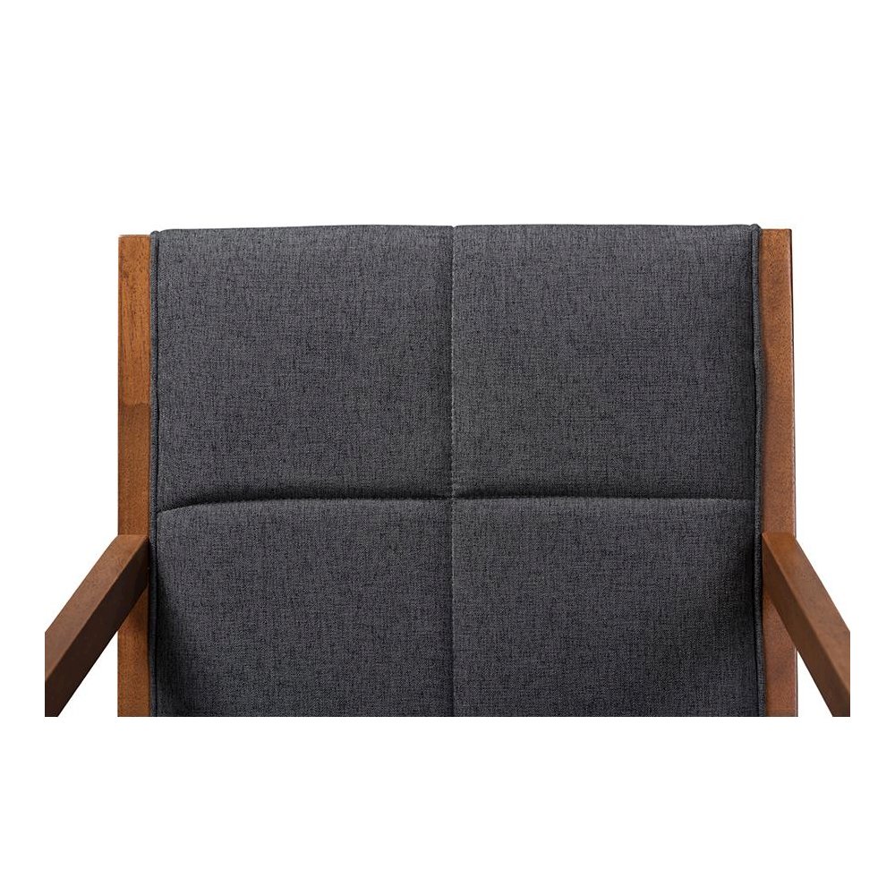 Baxton Studio Theresa Dark Grey and Walnut Effect 2-Piece Chair Set. Picture 4