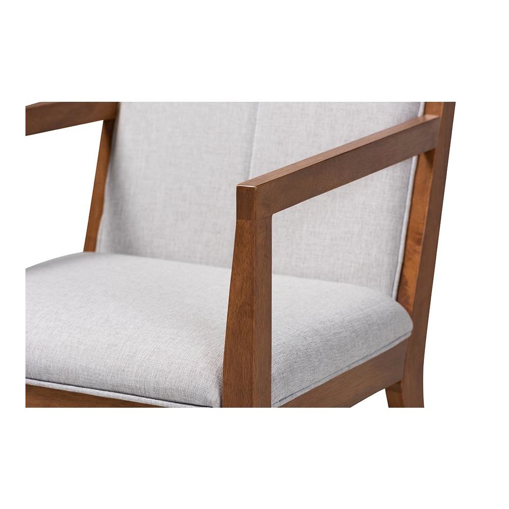 Baxton Studio Theresa Greige and Walnut Effect 2-Piece Chair Set. Picture 5