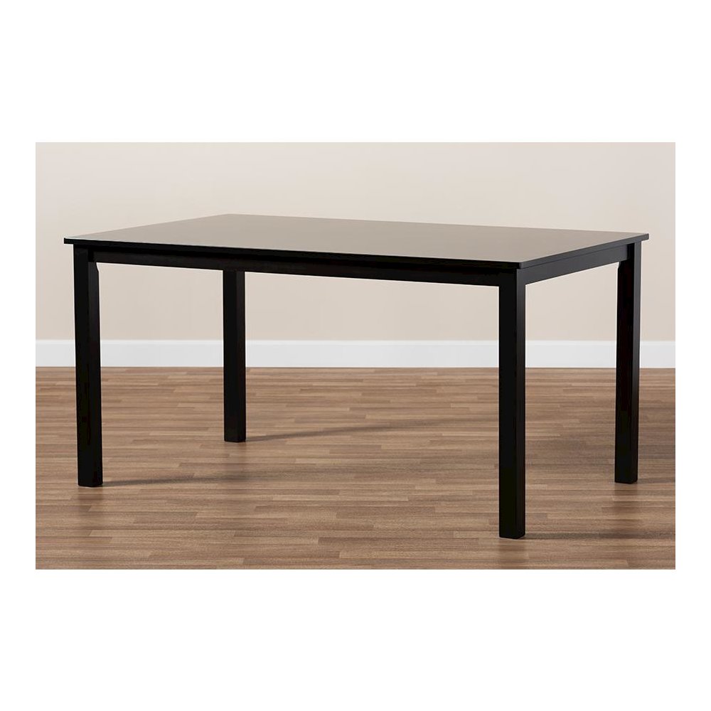 Espresso Brown Finished Rectangular Wood Dining Table. Picture 5