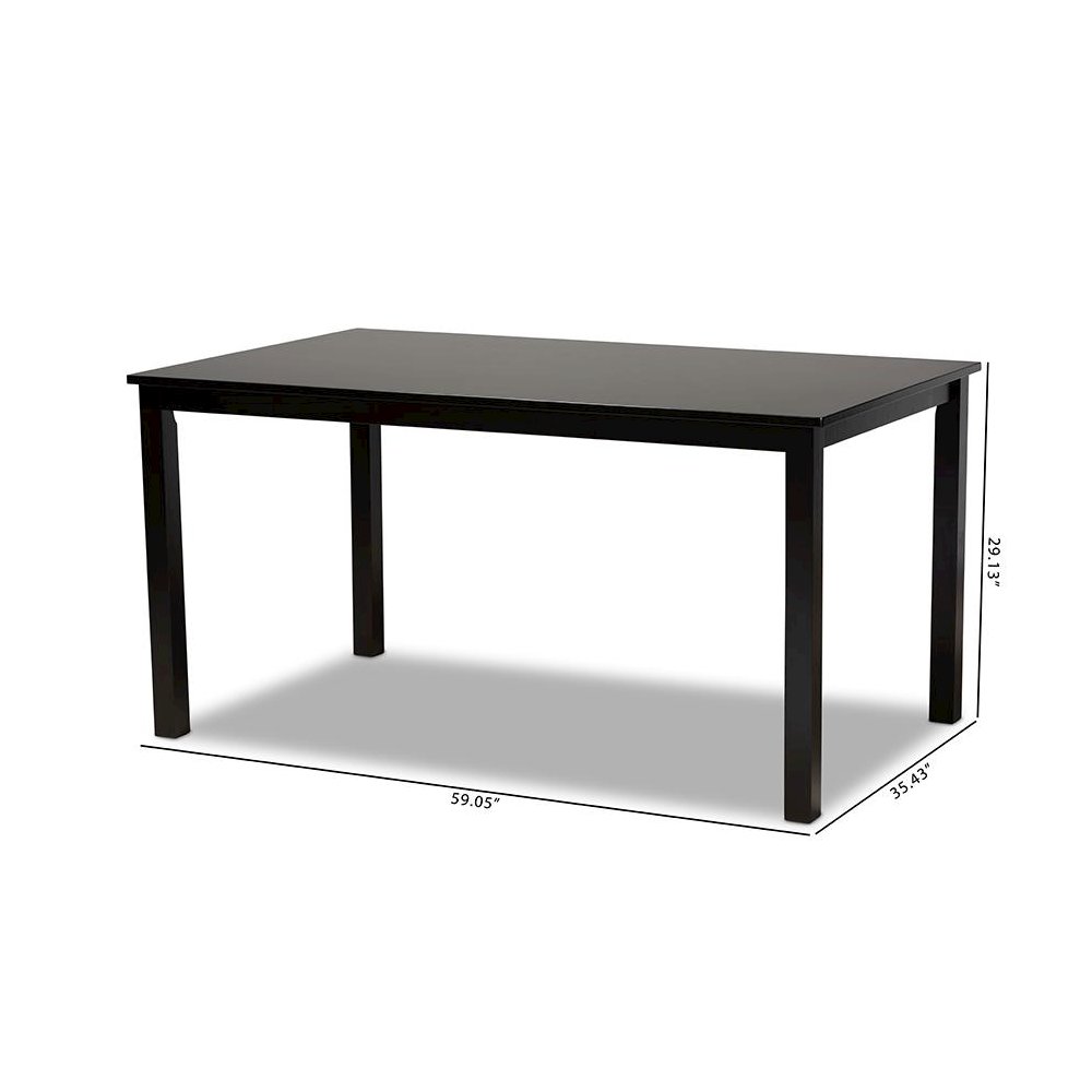 Espresso Brown Finished Rectangular Wood Dining Table. Picture 6