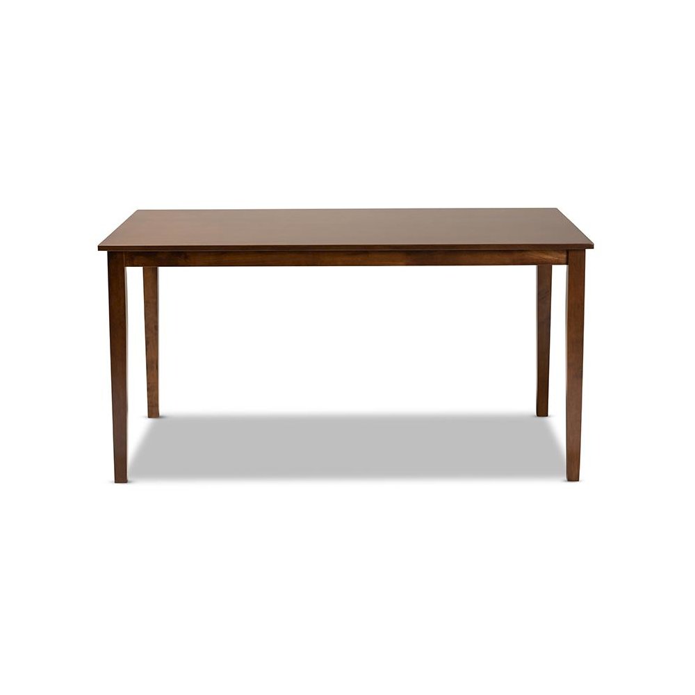 Walnut Brown Finished Rectangular Wood Dining Table. Picture 2