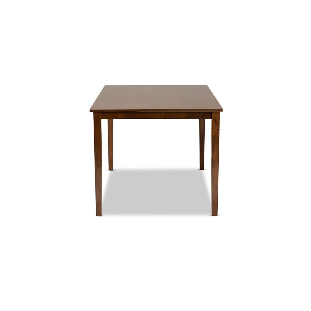 Walnut Brown Finished Rectangular Wood Dining Table. Picture 3