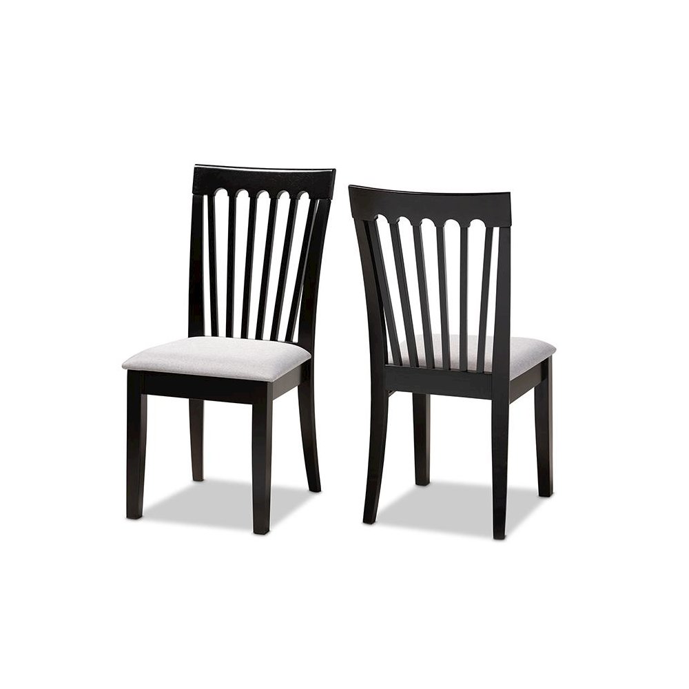 Espresso Brown Finished Wood 2-Piece Dining Chair Set. Picture 1