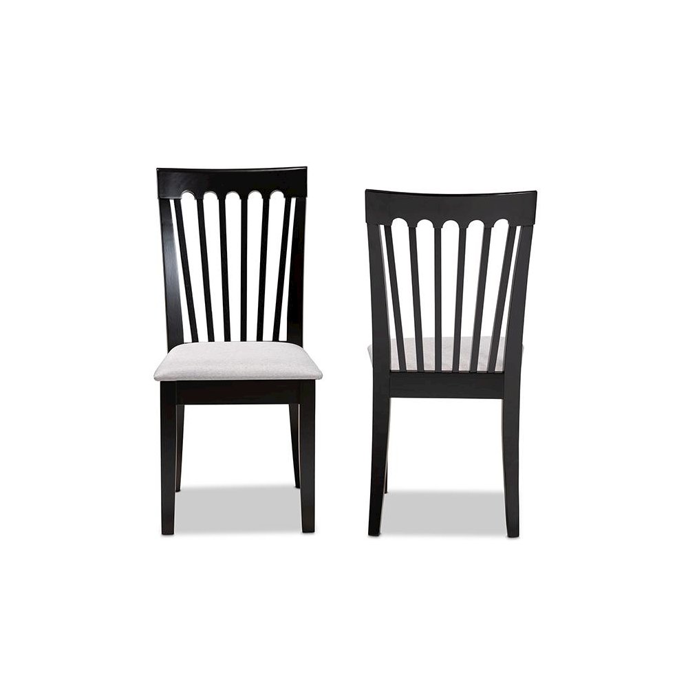Espresso Brown Finished Wood 2-Piece Dining Chair Set. Picture 2