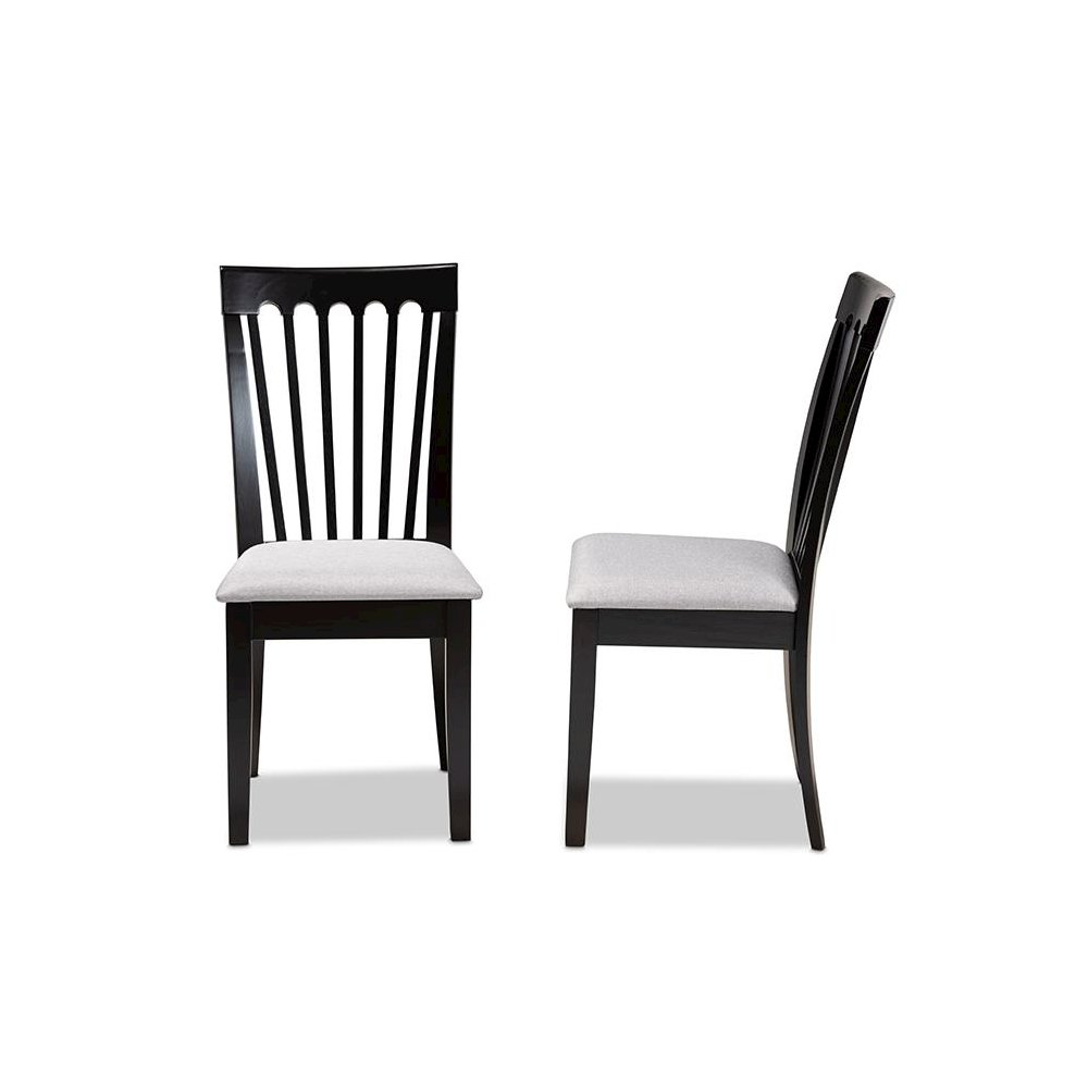 Espresso Brown Finished Wood 2-Piece Dining Chair Set. Picture 3