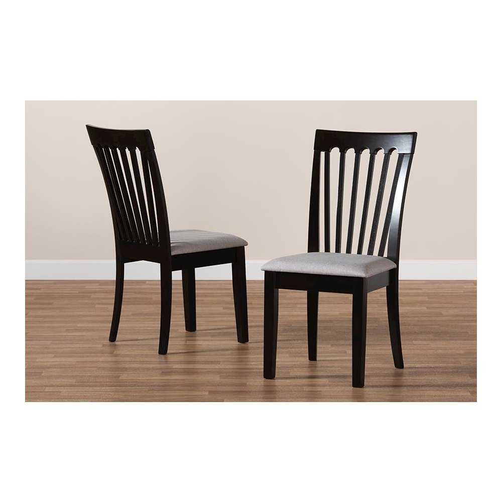 Espresso Brown Finished Wood 2-Piece Dining Chair Set. Picture 7