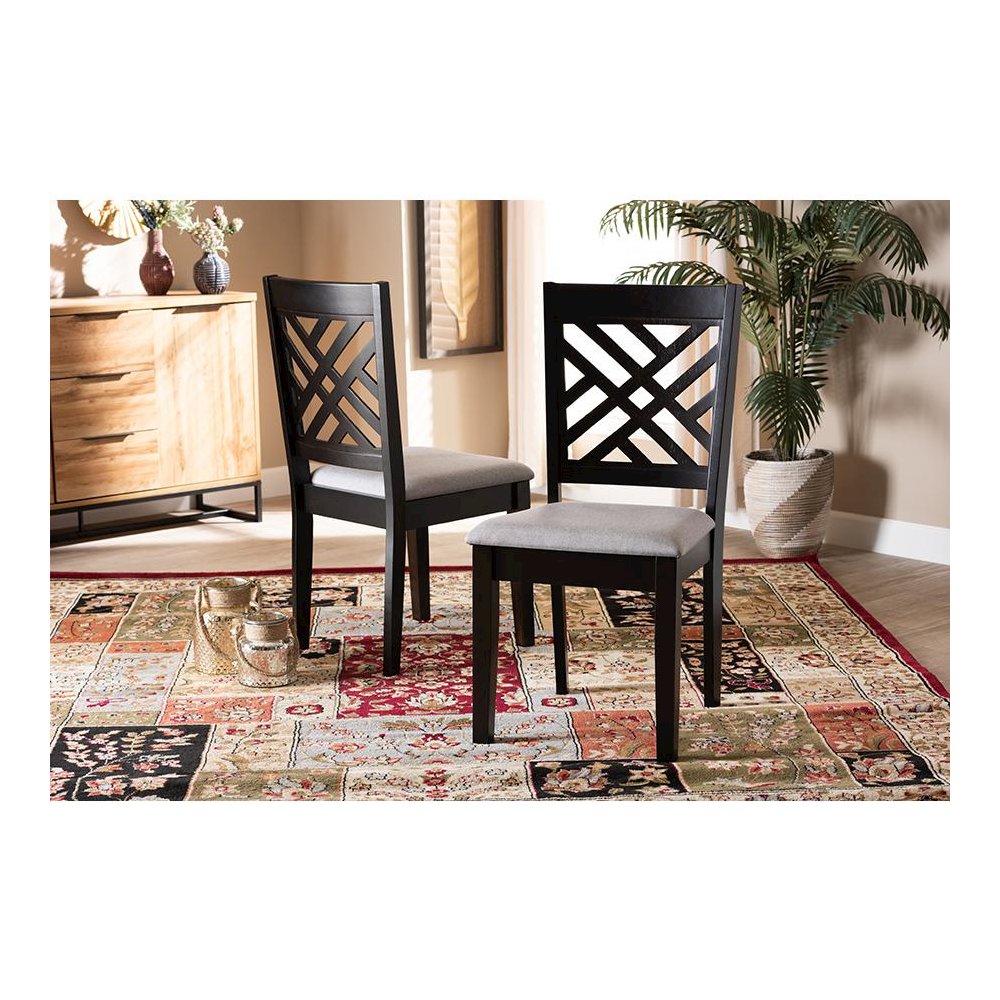 Espresso Brown Finished Wood 2-Piece Dining Chair Set Set. Picture 5