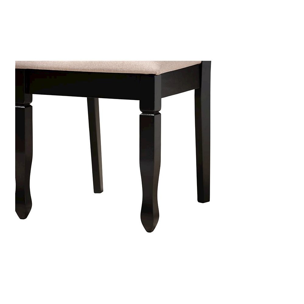 Maya Modern Beige Fabric and Espresso Brown Finished Wood 7-Piece Dining Set. Picture 6
