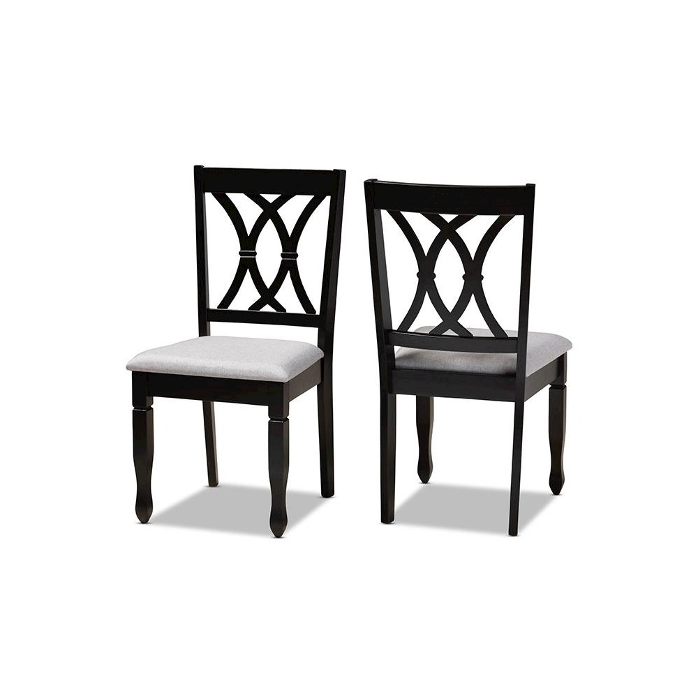 Espresso Brown Finished Wood 2-Piece Dining Chair Set Set. Picture 1