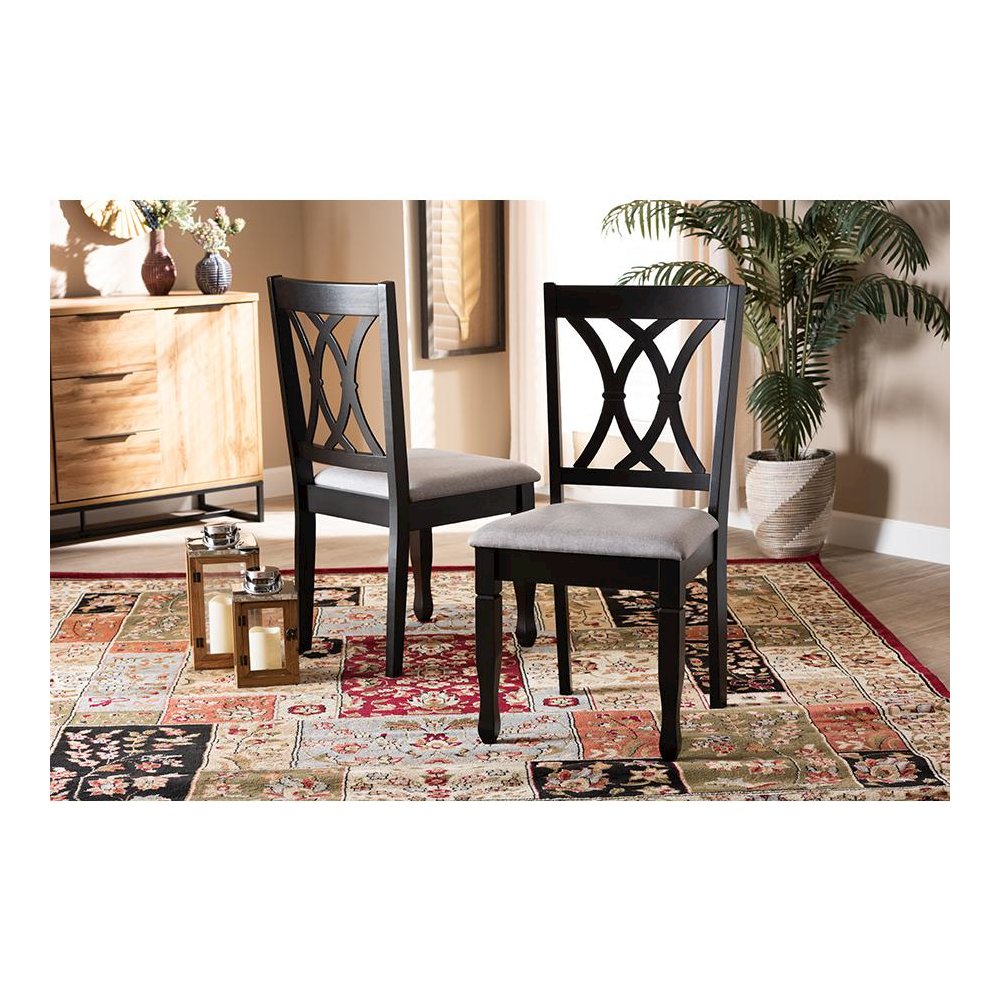 Espresso Brown Finished Wood 2-Piece Dining Chair Set Set. Picture 6