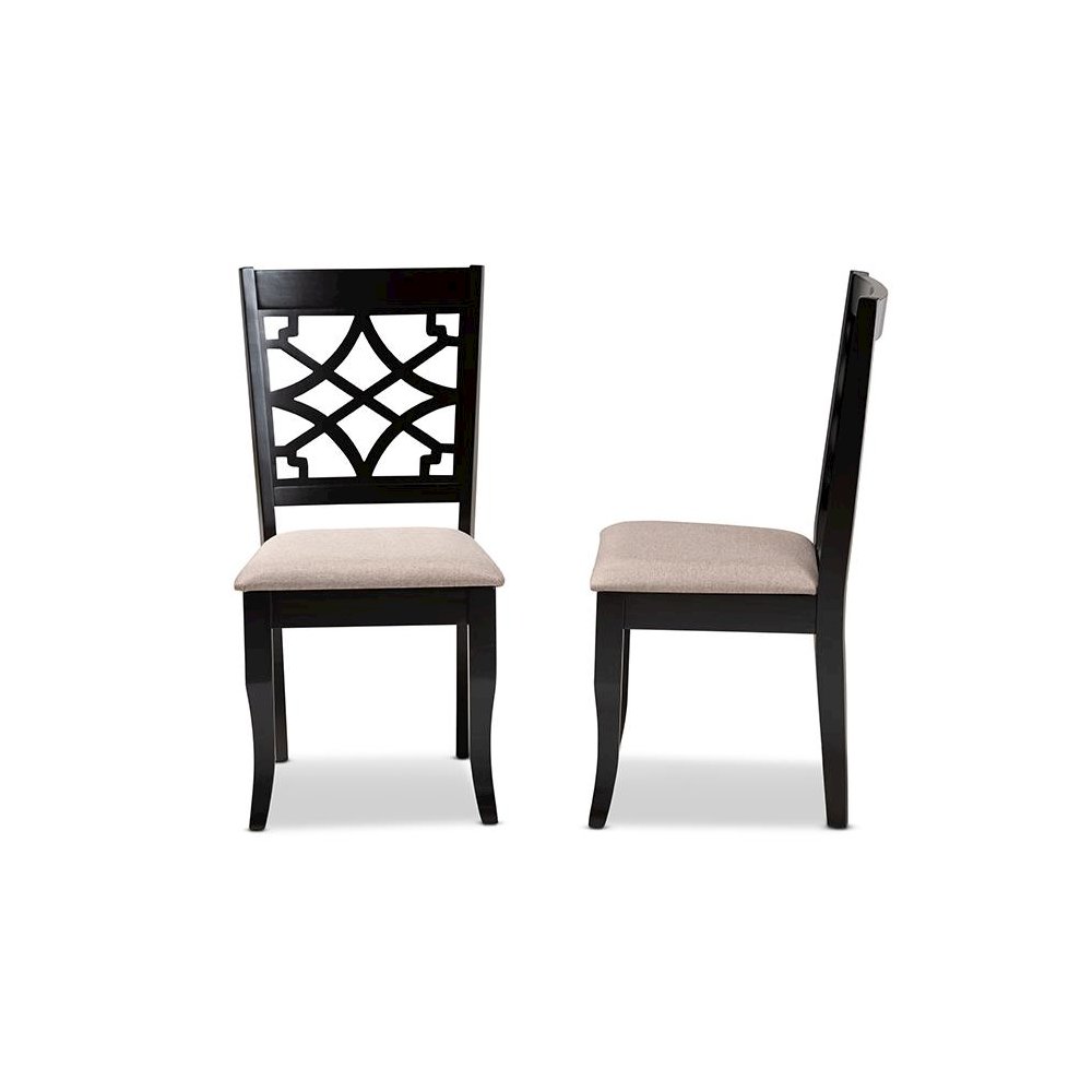 Espresso Brown Finished Wood 2-Piece Dining Chair Set. Picture 3