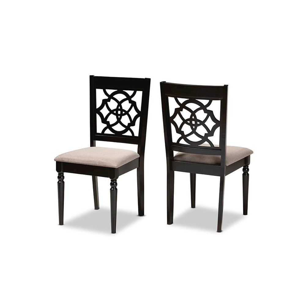 Espresso Brown Finished Wood 2-Piece Dining Chair Set Set. Picture 1