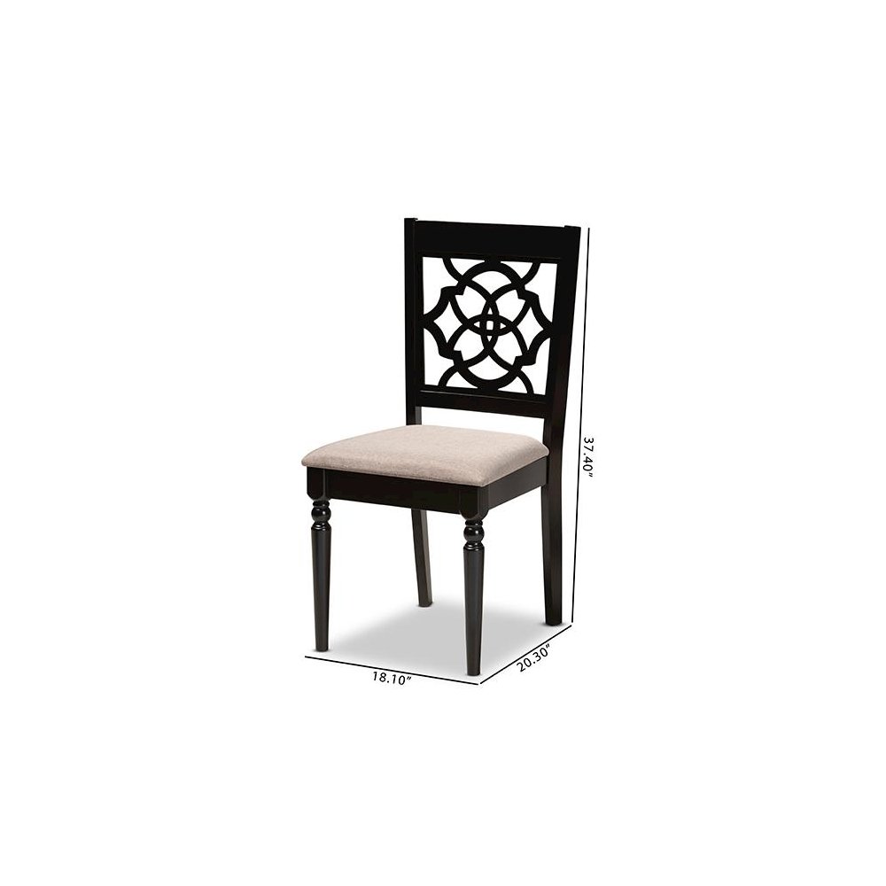 Espresso Brown Finished Wood 2-Piece Dining Chair Set Set. Picture 8