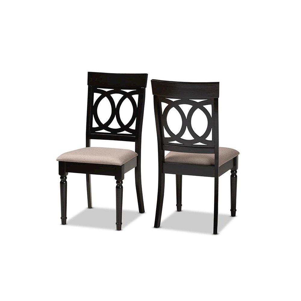 Espresso Brown Finished Wood 2-Piece Dining Chair Set Set. Picture 1