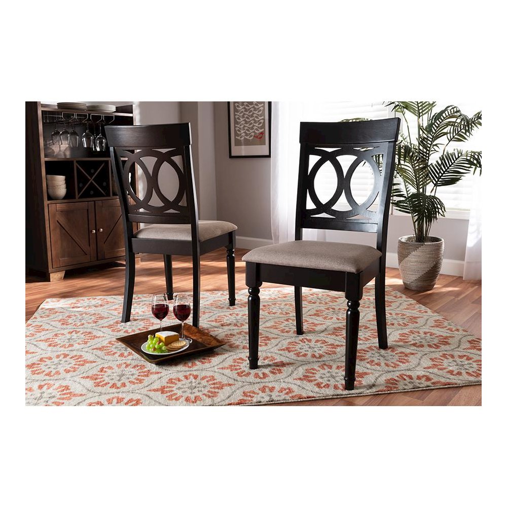 Espresso Brown Finished Wood 2-Piece Dining Chair Set Set. Picture 6