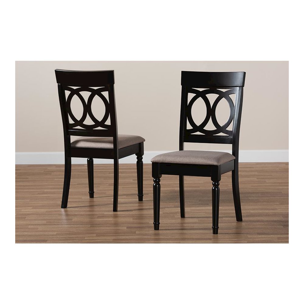 Espresso Brown Finished Wood 2-Piece Dining Chair Set Set. Picture 7
