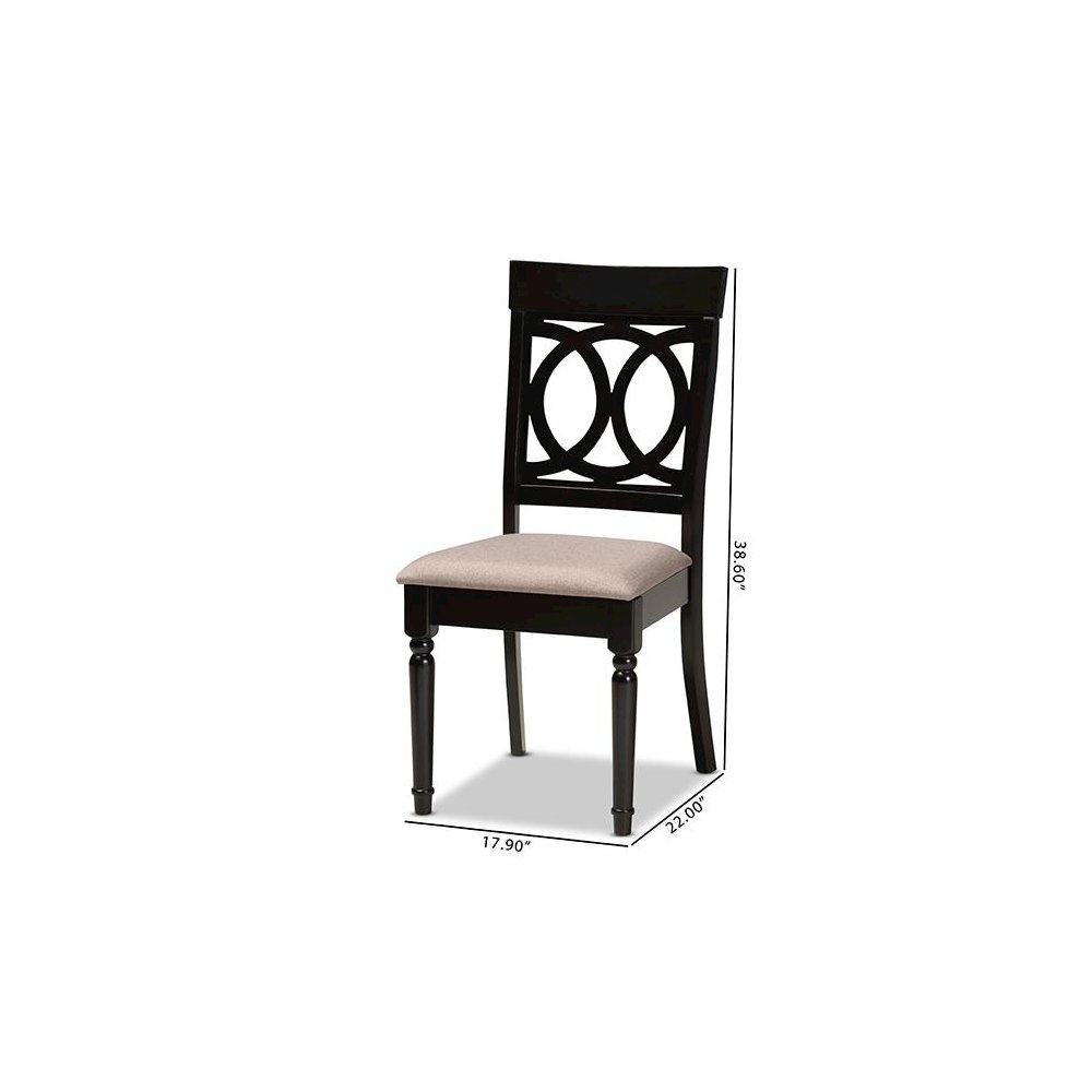 Espresso Brown Finished Wood 2-Piece Dining Chair Set Set. Picture 8