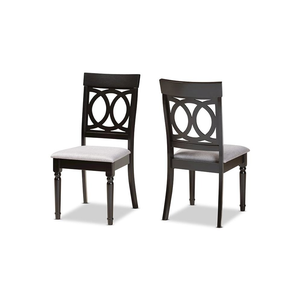 Espresso Brown Finished Wood 2-Piece Dining Chair Set. Picture 1