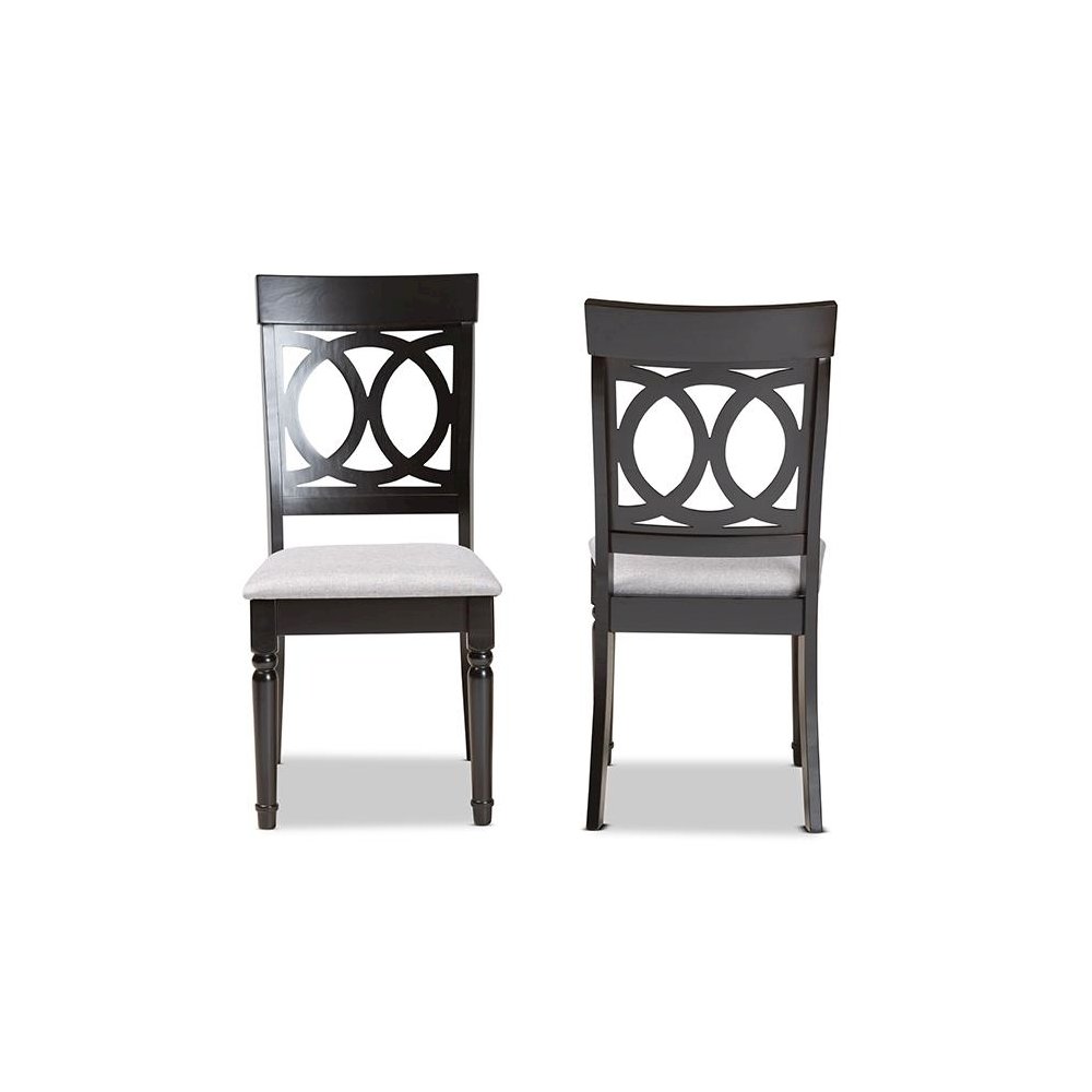 Espresso Brown Finished Wood 2-Piece Dining Chair Set. Picture 2