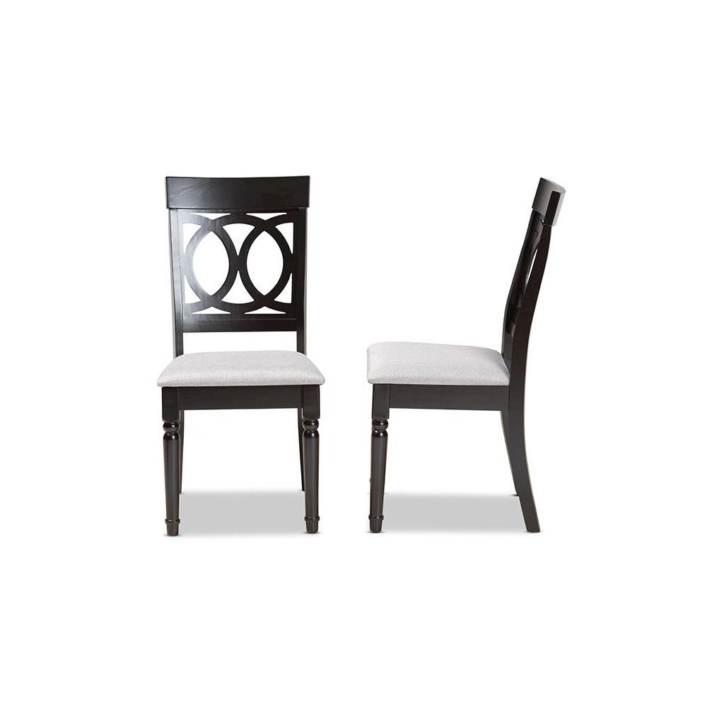 Espresso Brown Finished Wood 2-Piece Dining Chair Set. Picture 3