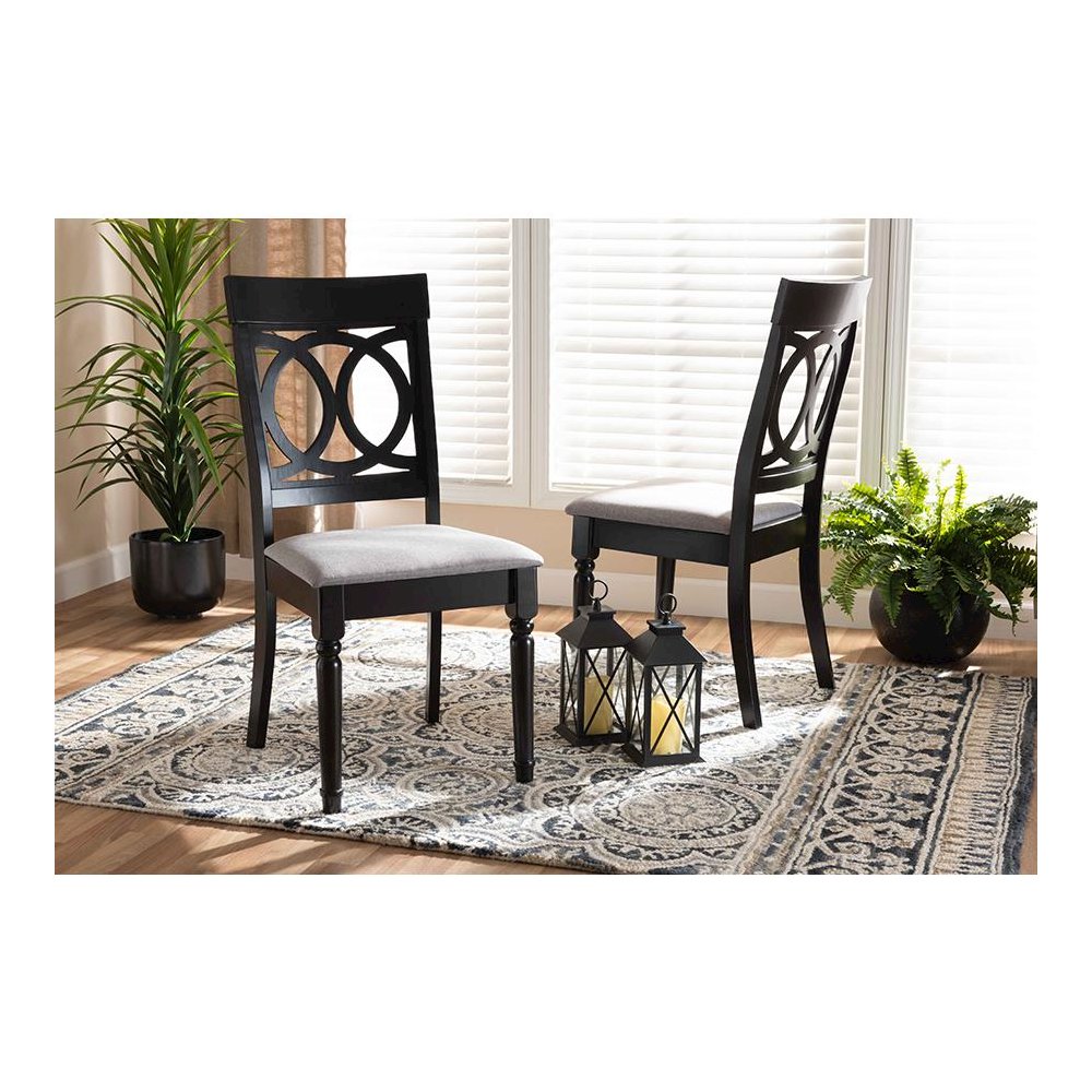 Espresso Brown Finished Wood 2-Piece Dining Chair Set. Picture 6