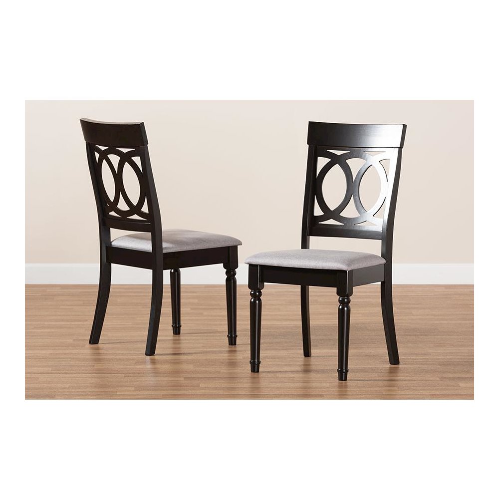Espresso Brown Finished Wood 2-Piece Dining Chair Set. Picture 7