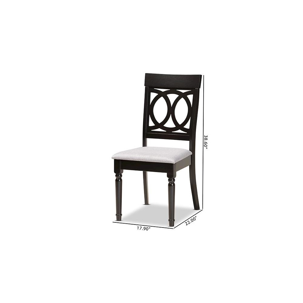 Espresso Brown Finished Wood 2-Piece Dining Chair Set. Picture 8