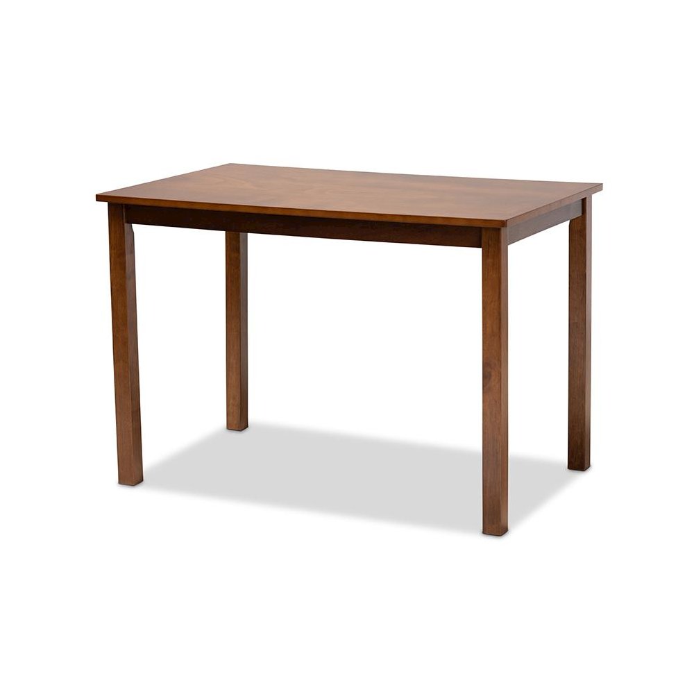 Grey Fabric Upholstered and Walnut Brown Finished 5-Piece Wood Dining Set. Picture 3