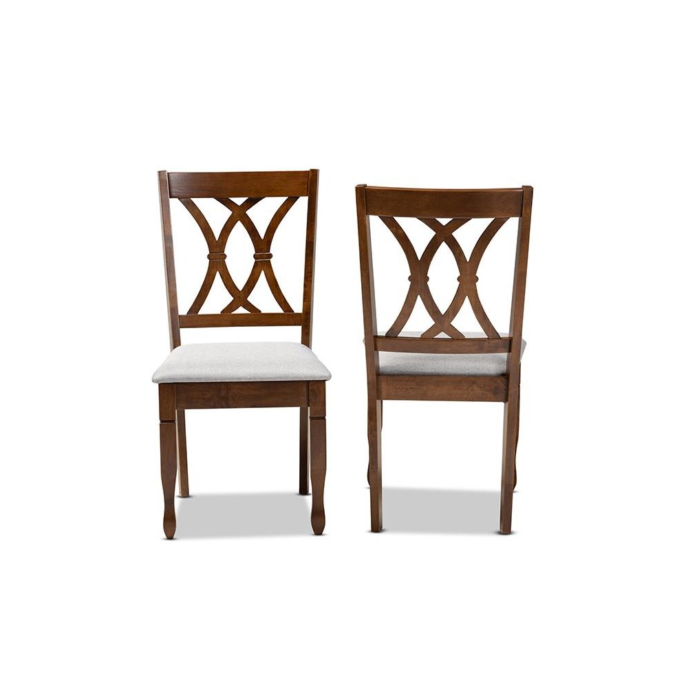 Walnut Brown Finished Wood 2-Piece Dining Chair Set Set. Picture 2