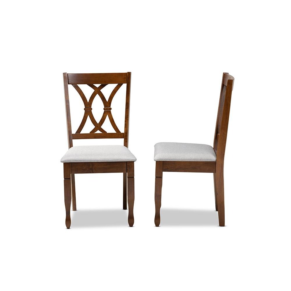 Walnut Brown Finished Wood 2-Piece Dining Chair Set Set. Picture 3