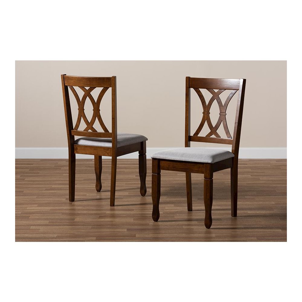 Walnut Brown Finished Wood 2-Piece Dining Chair Set Set. Picture 7