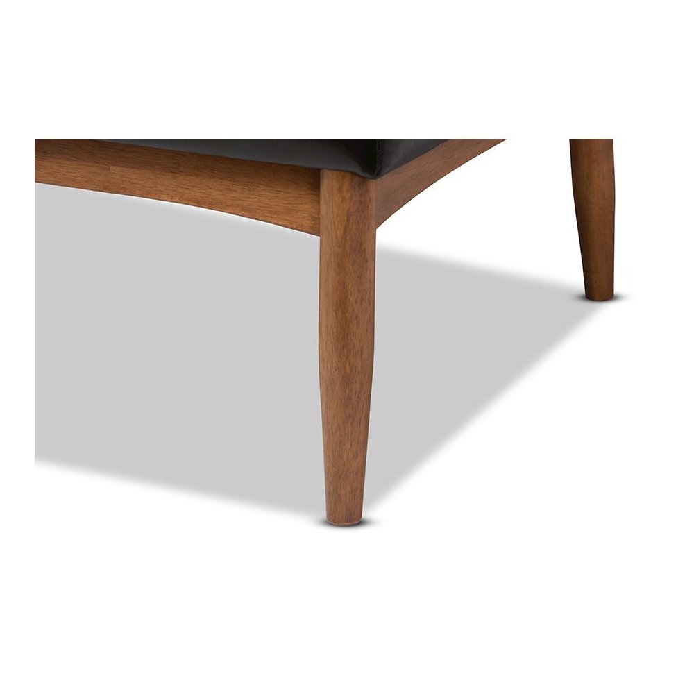 Leather Upholstered 2-Piece Wood Dining Nook Banquette Set. Picture 3