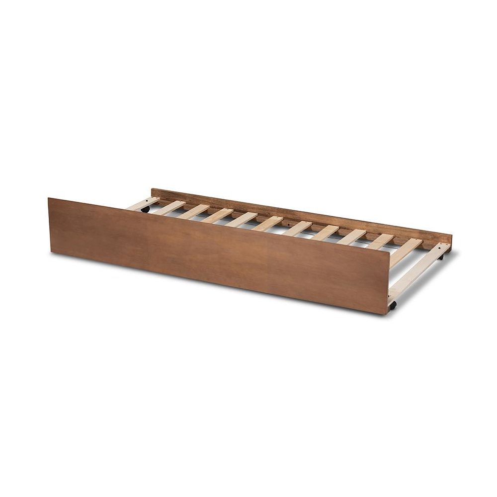Toveli Modern and Contemporary Ash Walnut Finished Twin Size Trundle Bed. Picture 3