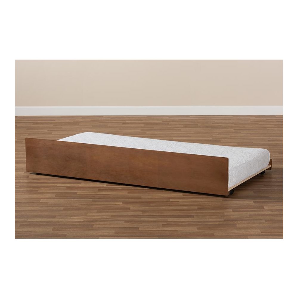 Toveli Modern and Contemporary Ash Walnut Finished Twin Size Trundle Bed. Picture 5