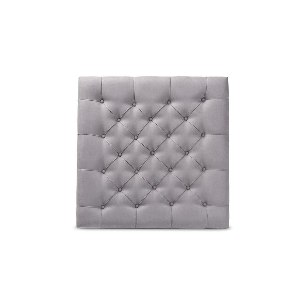 and Rustic Grey Linen Fabric Upholstered and Greywashed Wood Cocktail Ottoman. Picture 3