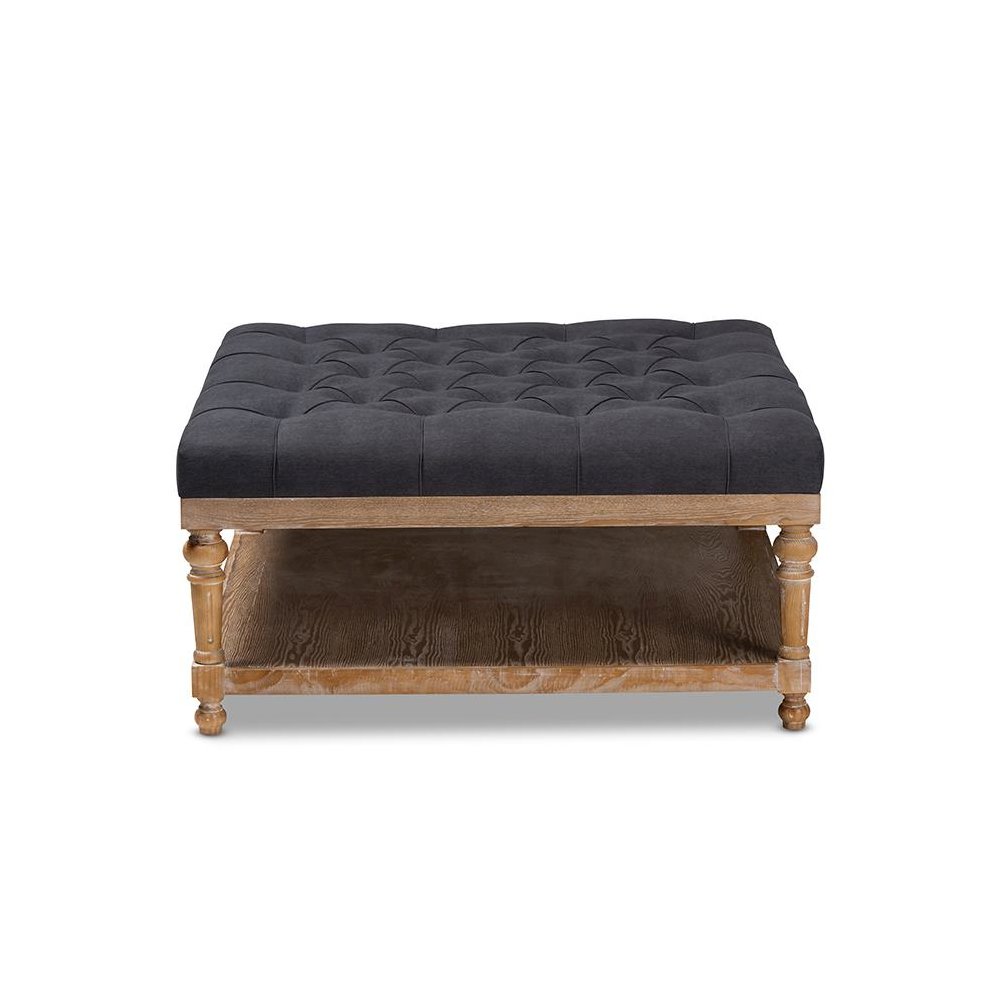 Greywashed Wood Cocktail Ottoman. Picture 2