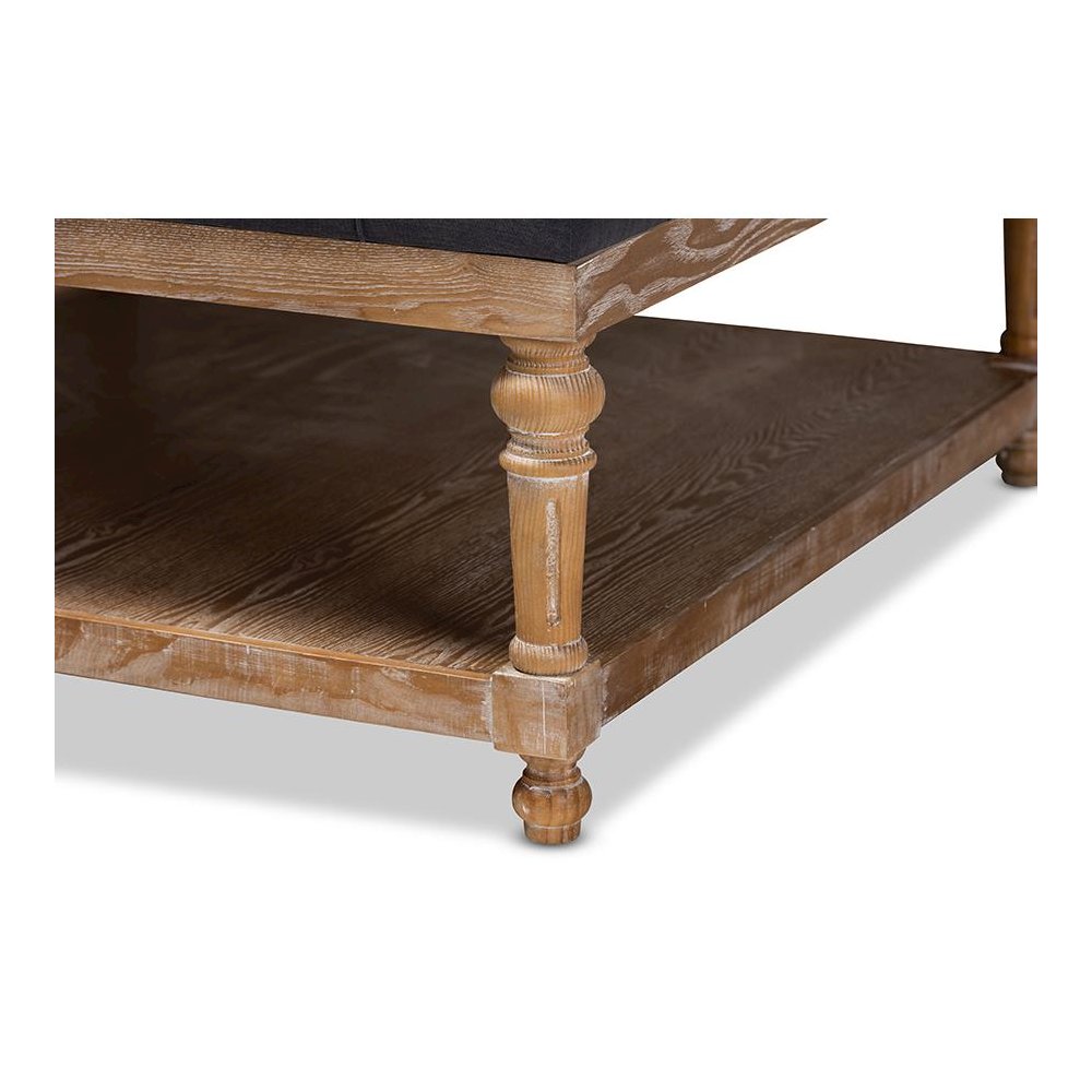 Greywashed Wood Cocktail Ottoman. Picture 4