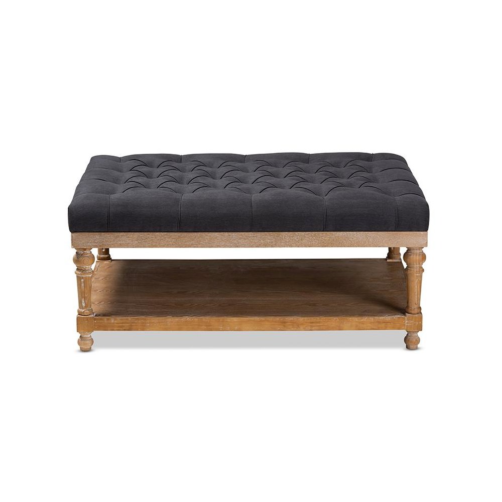 Greywashed Wood Cocktail Ottoman. Picture 2