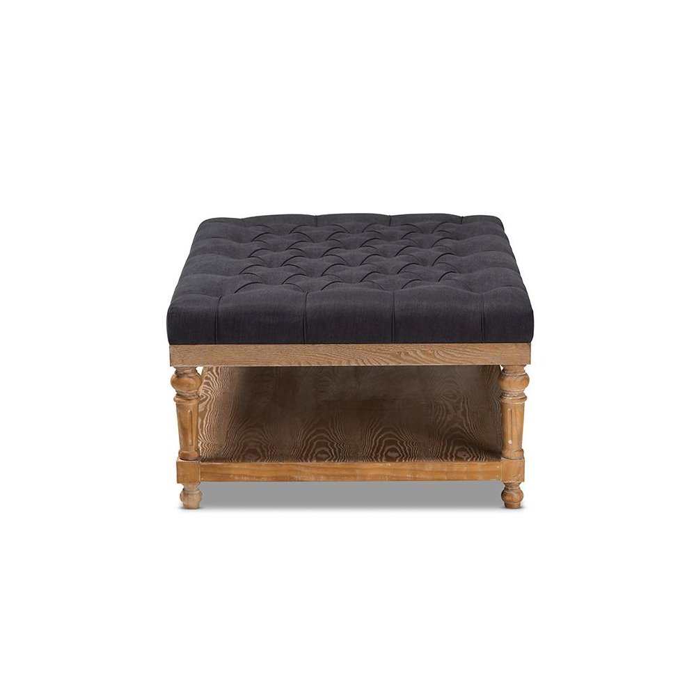 Greywashed Wood Cocktail Ottoman. Picture 3