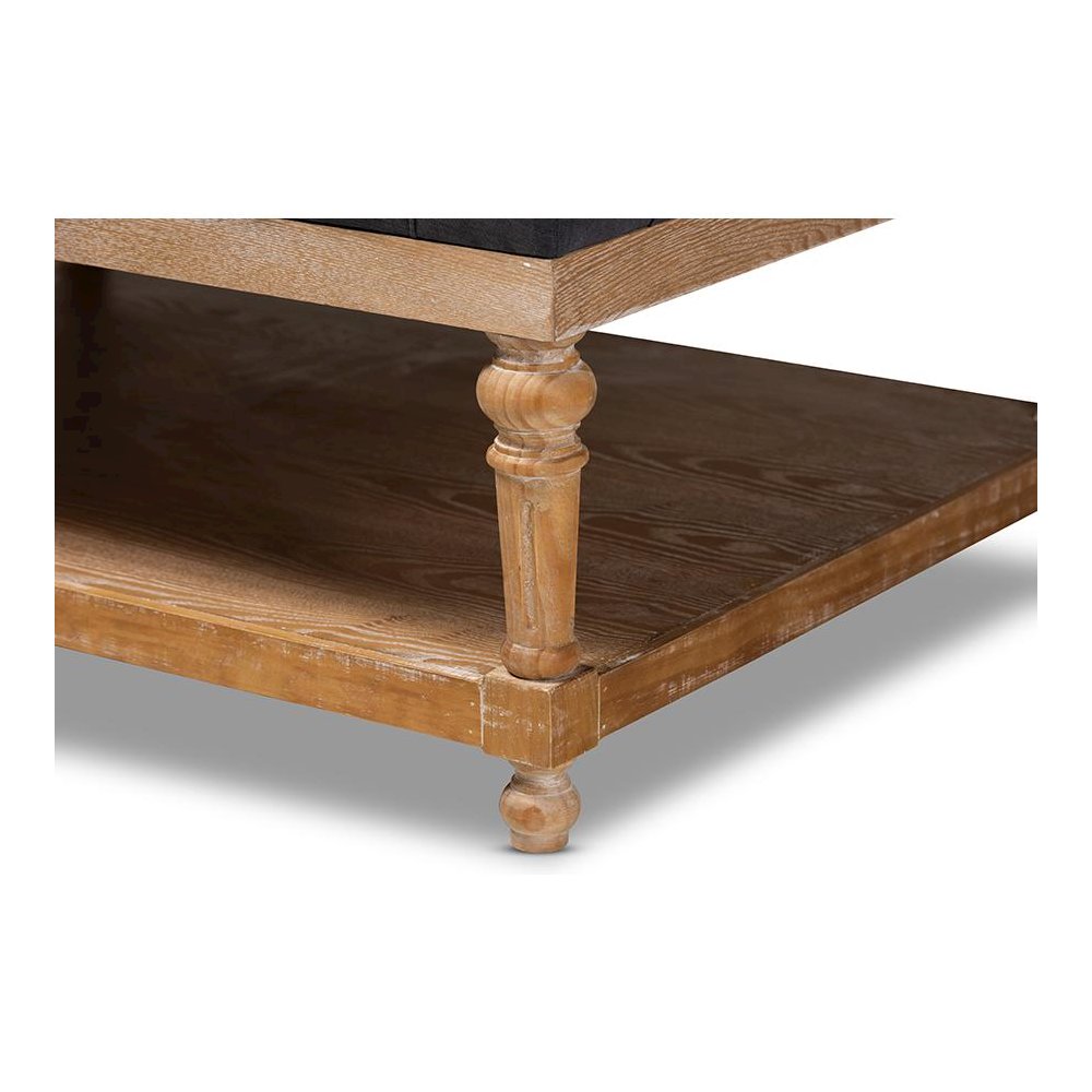 Greywashed Wood Cocktail Ottoman. Picture 5