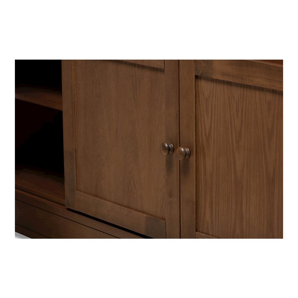 Transitional Walnut Brown Finished Wood Queen Size Platform Storage Bed. Picture 6