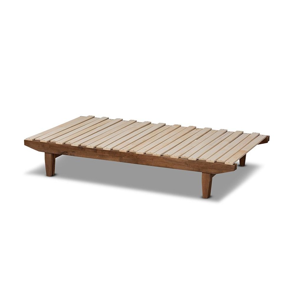Walnut Finished Wood Expandable Twin Size to King Size Bed Frame. Picture 4