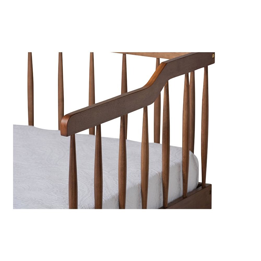 Walnut Brown Finished Wood Expandable Twin Size to King Size Spindle Daybed. Picture 7