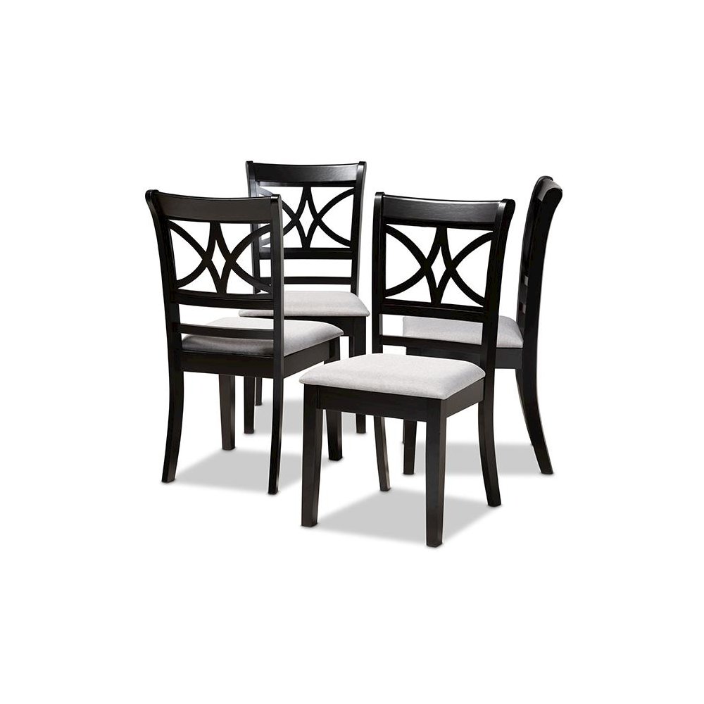Espresso Brown Finished Wood 4-Piece Dining Chair Set. Picture 1