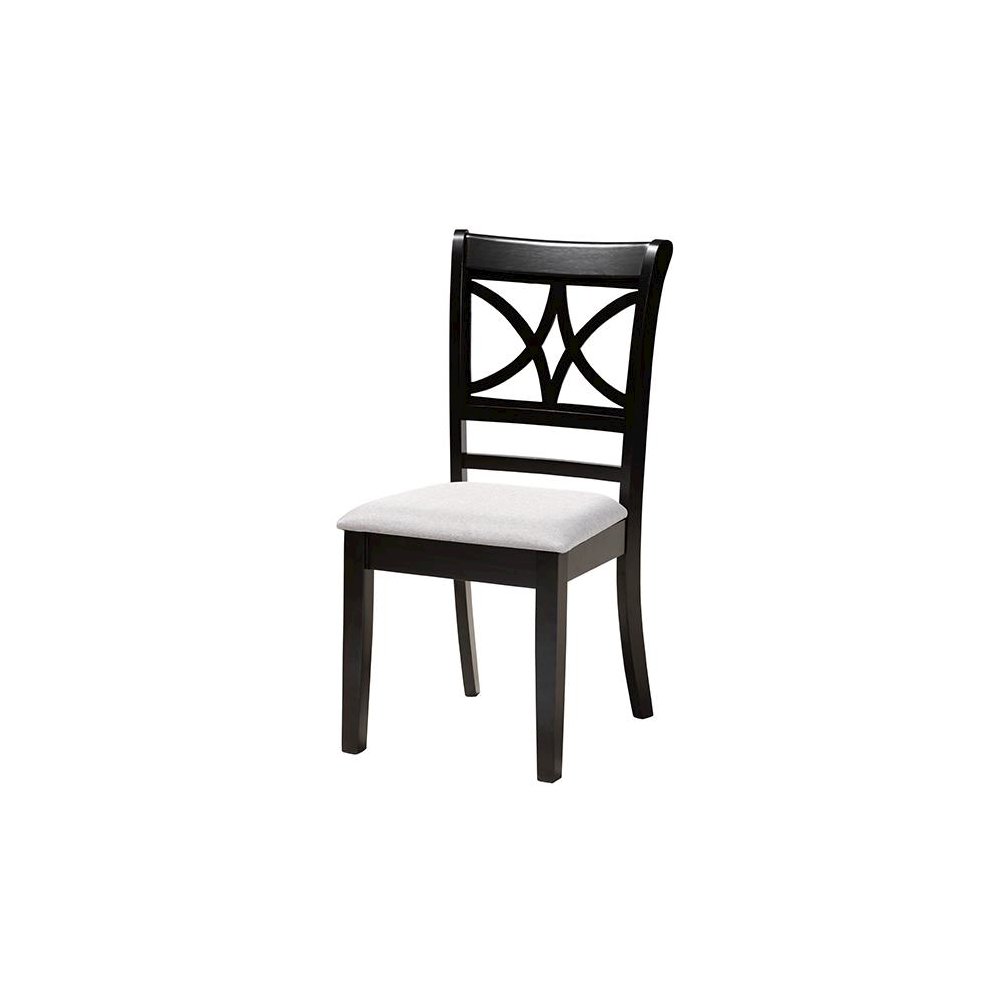Noemi Modern Grey Fabric and Dark Brown Finished Wood 5-Piece Dining Set. Picture 2