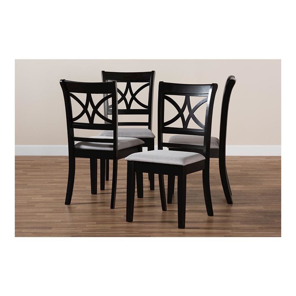 Espresso Brown Finished Wood 4-Piece Dining Chair Set. Picture 6